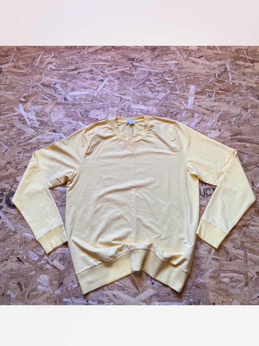 Mey Story Men's Crewneck Sweater in Pale Yellow